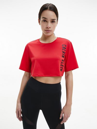 Calvin Klein Ruhák HU725172 | Calvin Klein Cropped Gym Női Póló Piros